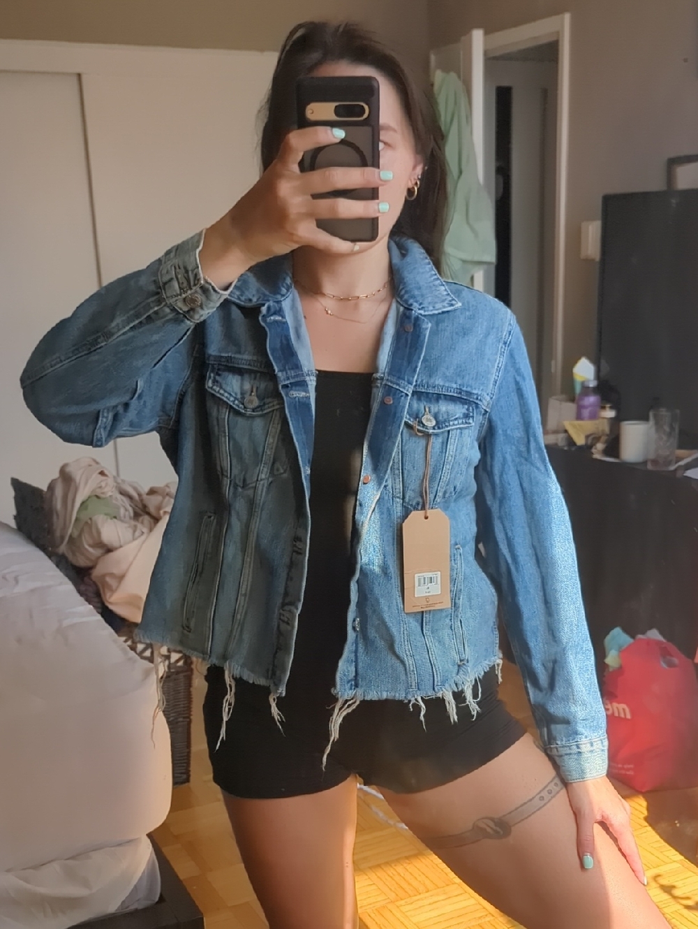 Lucky Brand Medium Wash Denim Jacket with Tags